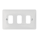 Hager Sollysta WMGP3 3 Gang White Moulded Grid Plate