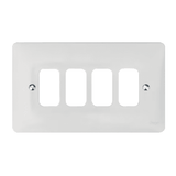 Hager Sollysta WMGP4 4 Gang White Moulded Grid Plate