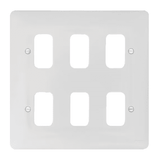 Hager Sollysta WMGP6 6 Gang White Moulded Grid Plate