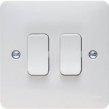 Hager Sollysta WMPS22 Light Switch 2 Gang 2 Way