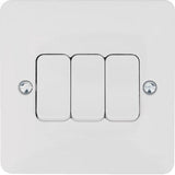 Hager Sollysta WMPS32 Light Switch 3 Gang 2 Way