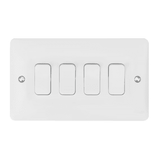 Hager Sollysta WMPS42 Light Switch 4 Gang 2 Way