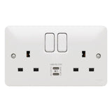 Hager Sollysta WMSS82-USBCC Double Socket with 2 x USB C Ports