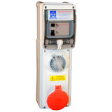 Lewden 16A 3P+N+E 415V Interlocked Switched RCD Socket IP44