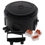 Wiska Round Combi Box Black with Wago 221 Connectors